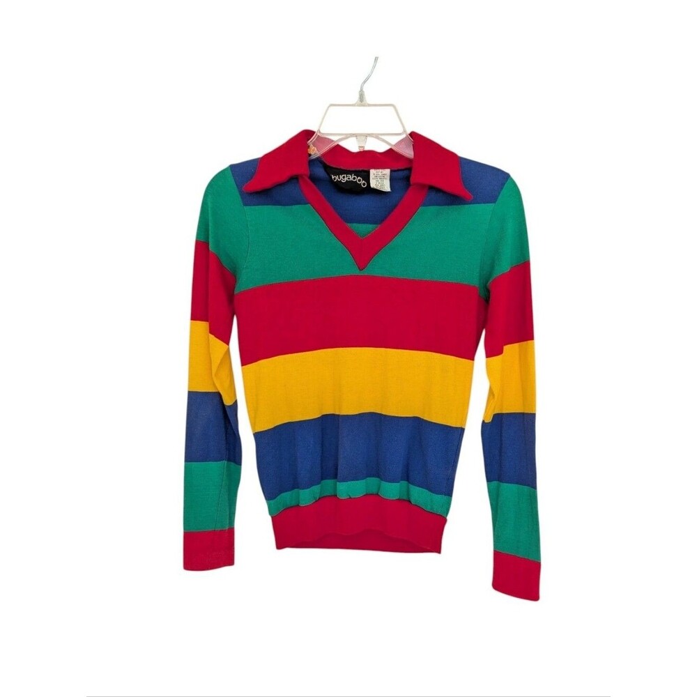 1970s Bugaboo Striped Long Sleeve Polo Shirt